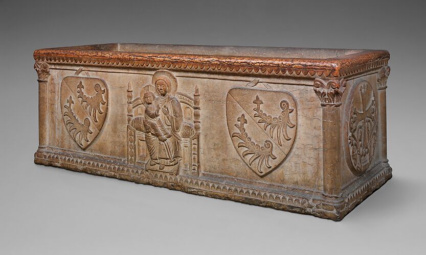 Sarcophagus with Virgin and Child and the Arms of the Sanguinacci Family