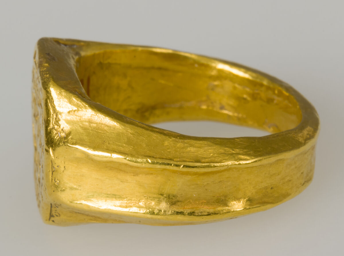 Gold Signet Ring of Michael Zorianos, Gold, Byzantine