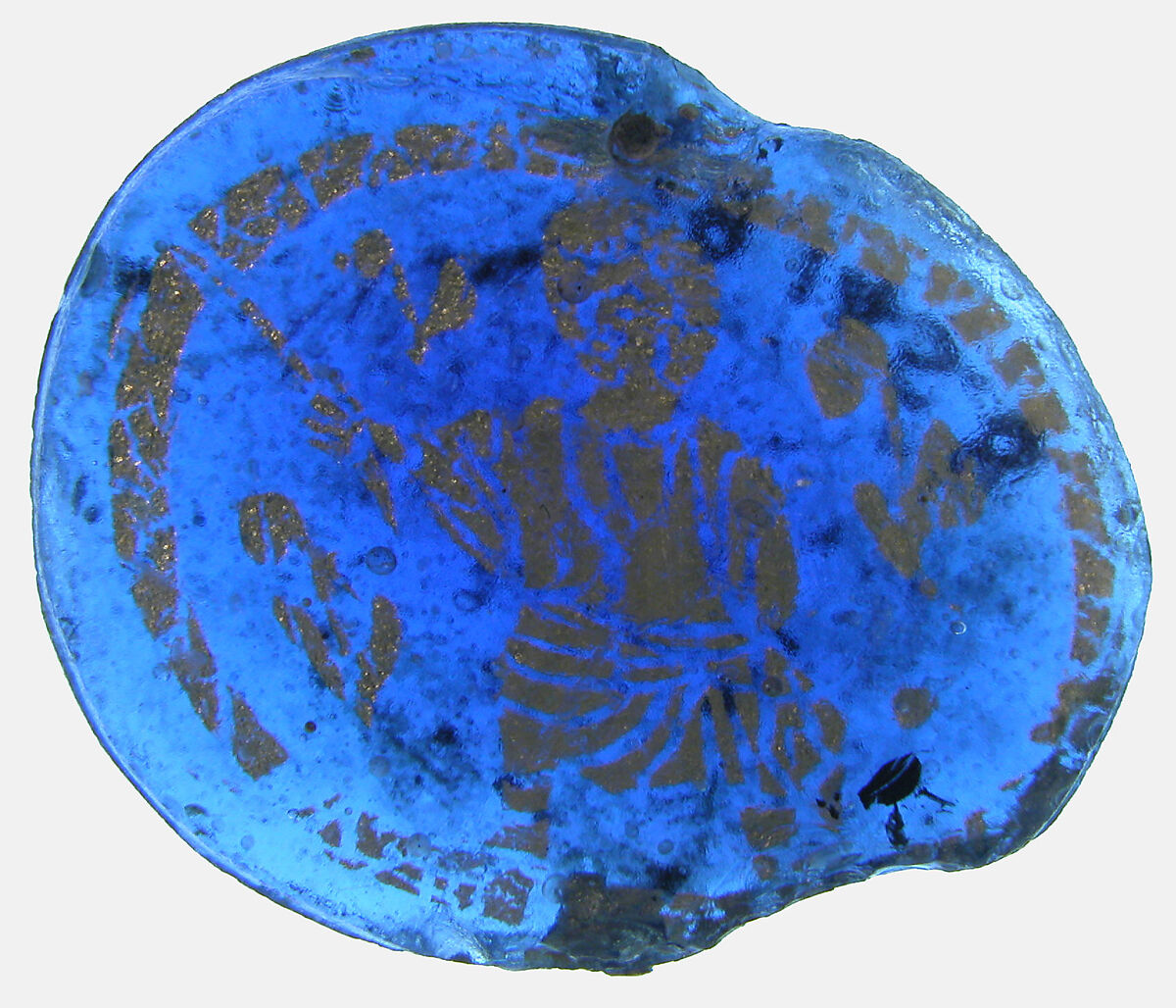 Gold Glass Medallion with Christ as a Miracle Worker, Glass, gold leaf, Roman or Byzantine