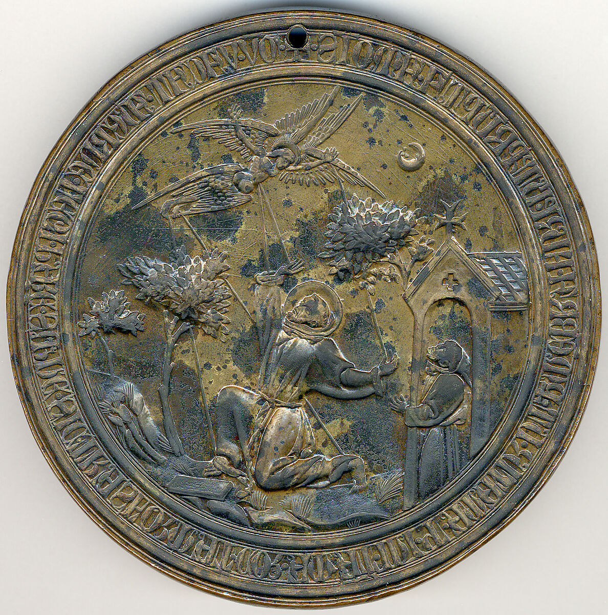 Seal Matrix, St.Francis Receiving the Stigmata, Copper alloy, Italian 