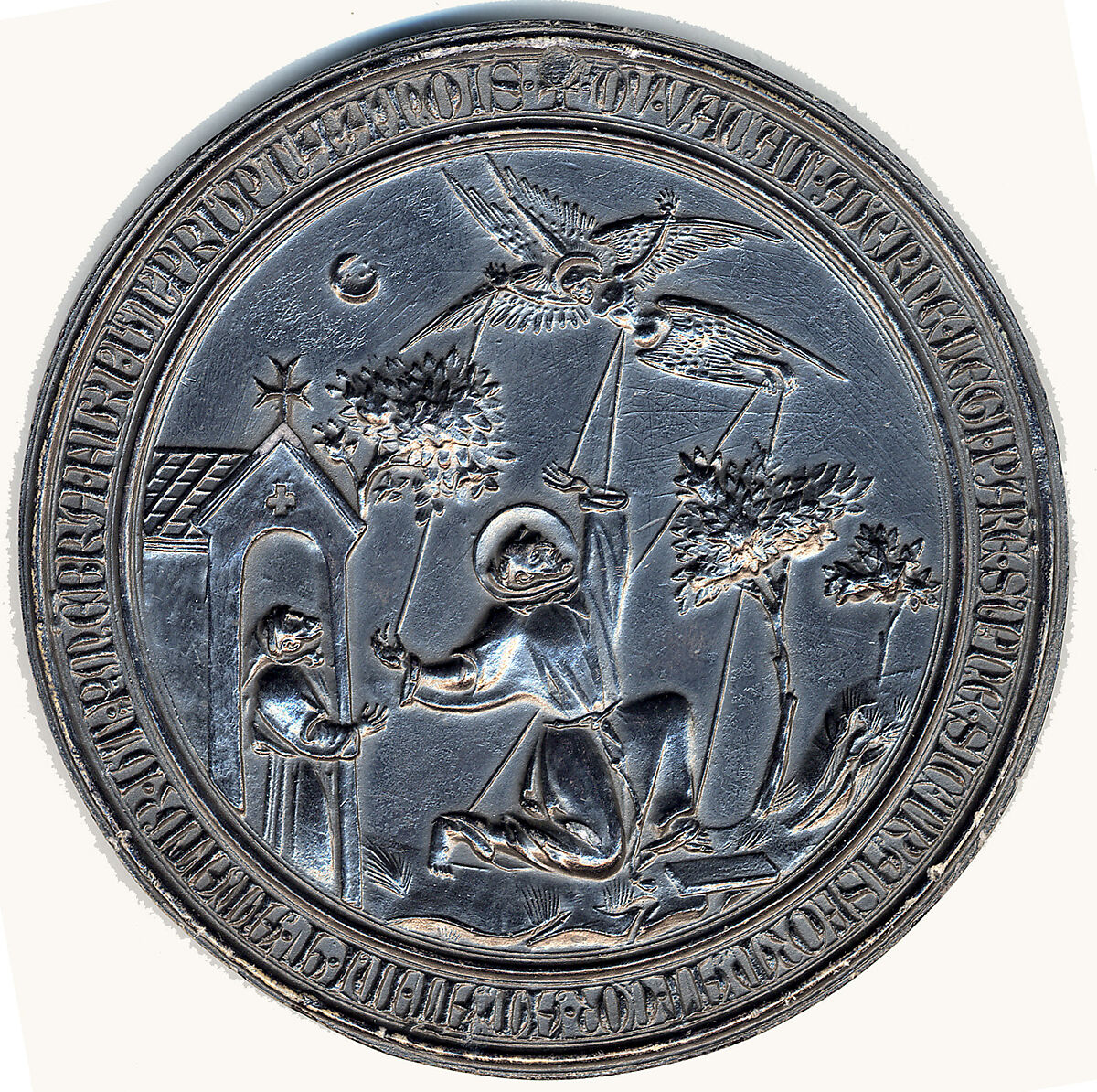 Seal Matrix, St.Francis Receiving the Stigmata, Copper alloy, Italian