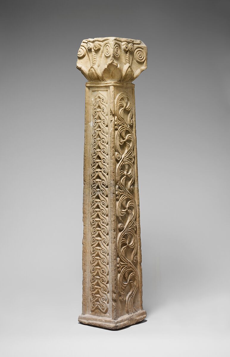 Pillar with Capital, Marble (Carrara marble), South Italian