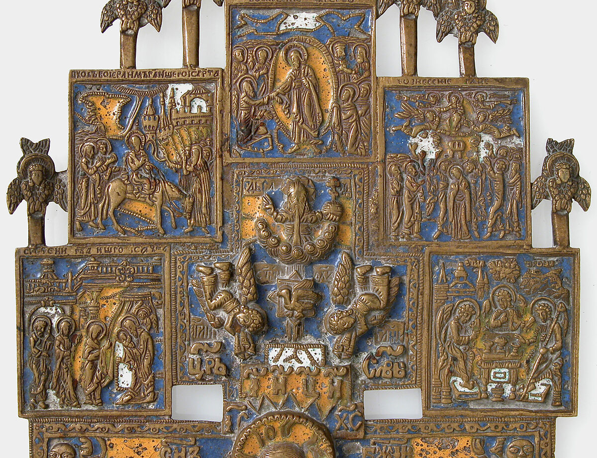 Devotional Icon, Copper alloy, surrey enamel, Russian