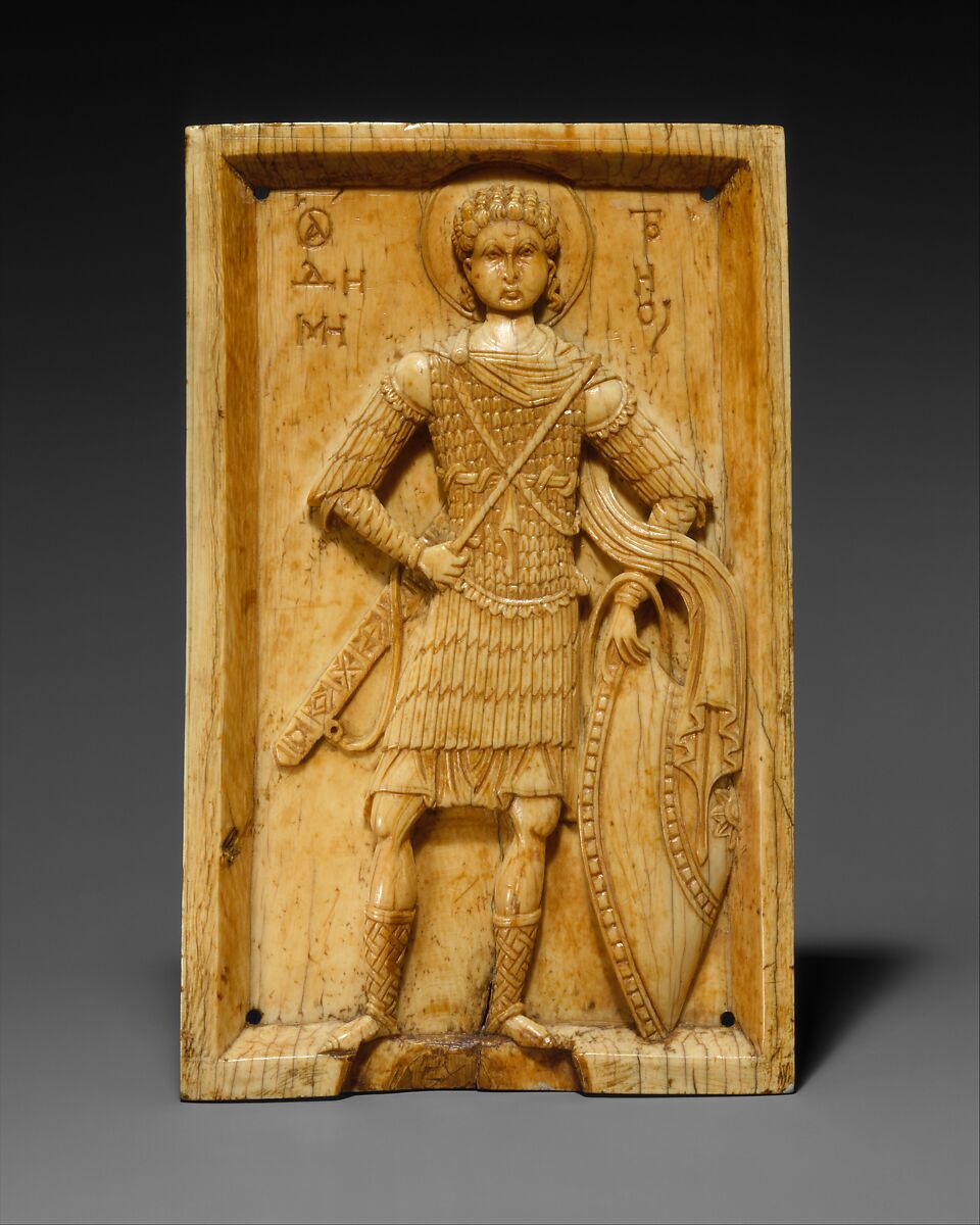 Icon with Saint Demetrios, Elephant ivory, Byzantine