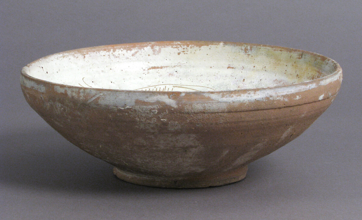 Bowl with Cheetah, Engraved slipware, Byzantine