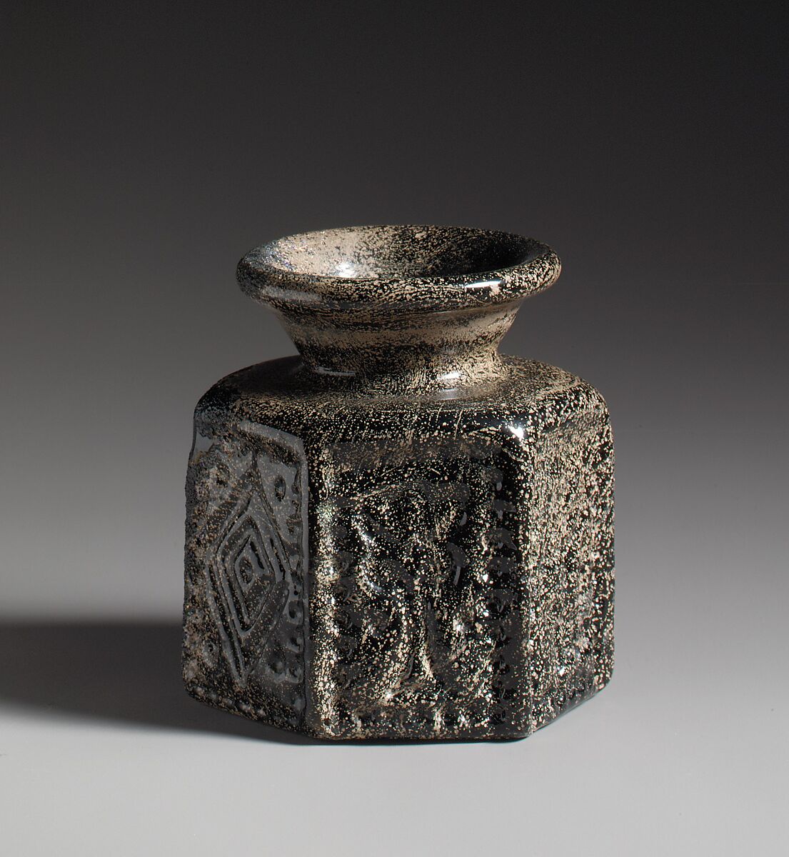 Hexagonal Pilgrim's Jar with Jewish Symbol