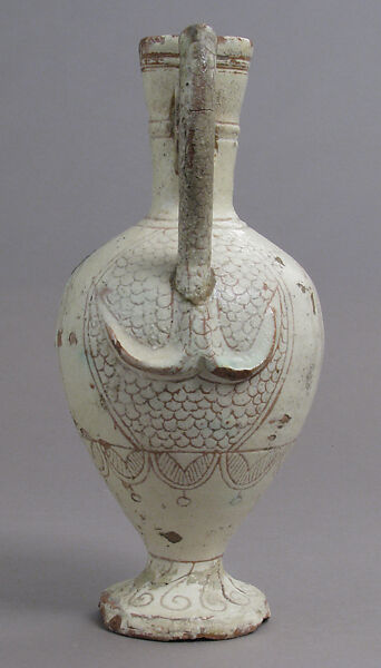 Jug, Earthenware, engraved slip, clear glaze, Byzantine