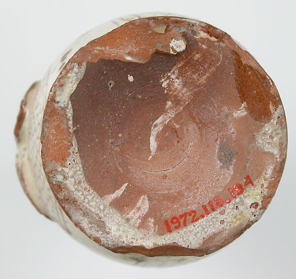 Jug, Earthenware, engraved slip, clear glaze, Byzantine