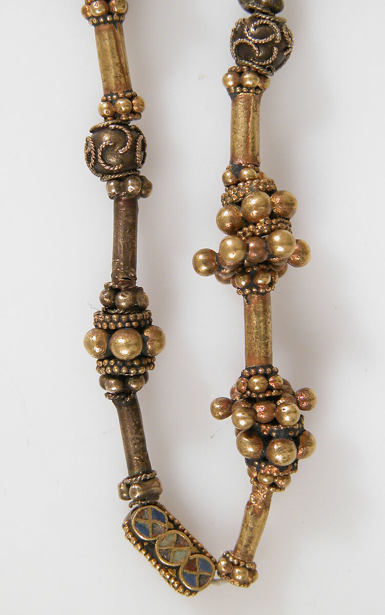 Necklace, Gold, enamel, and semi-precious stones., Byzantine
