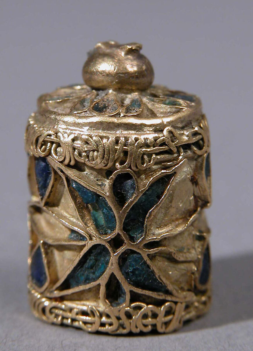Reliquary Finial, Cloisonné enamel, gold, Byzantine