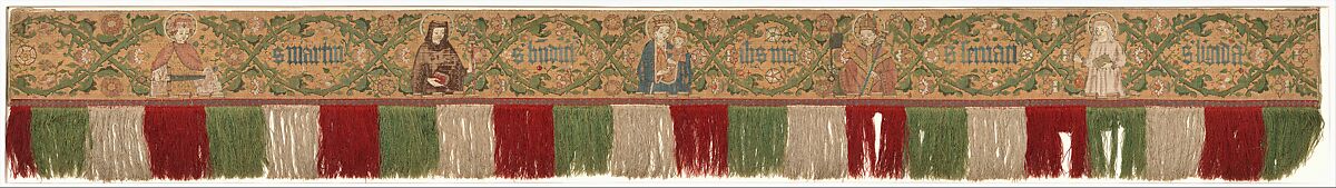 Praetexta of an Antependium, Linen, silk and gold thread, woven and embroidered, German 