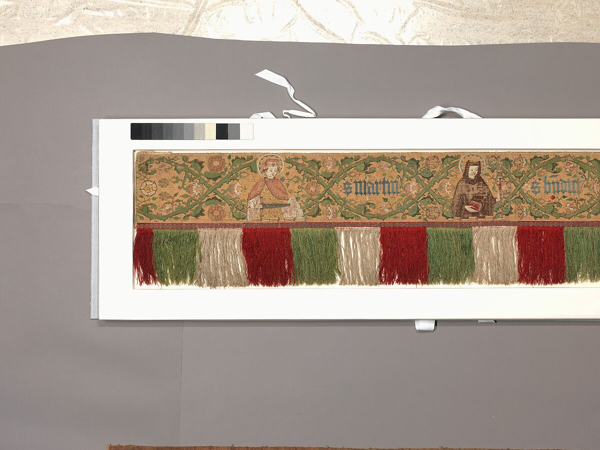 Praetexta of an Antependium, Linen, silk and gold thread, woven and embroidered, German
