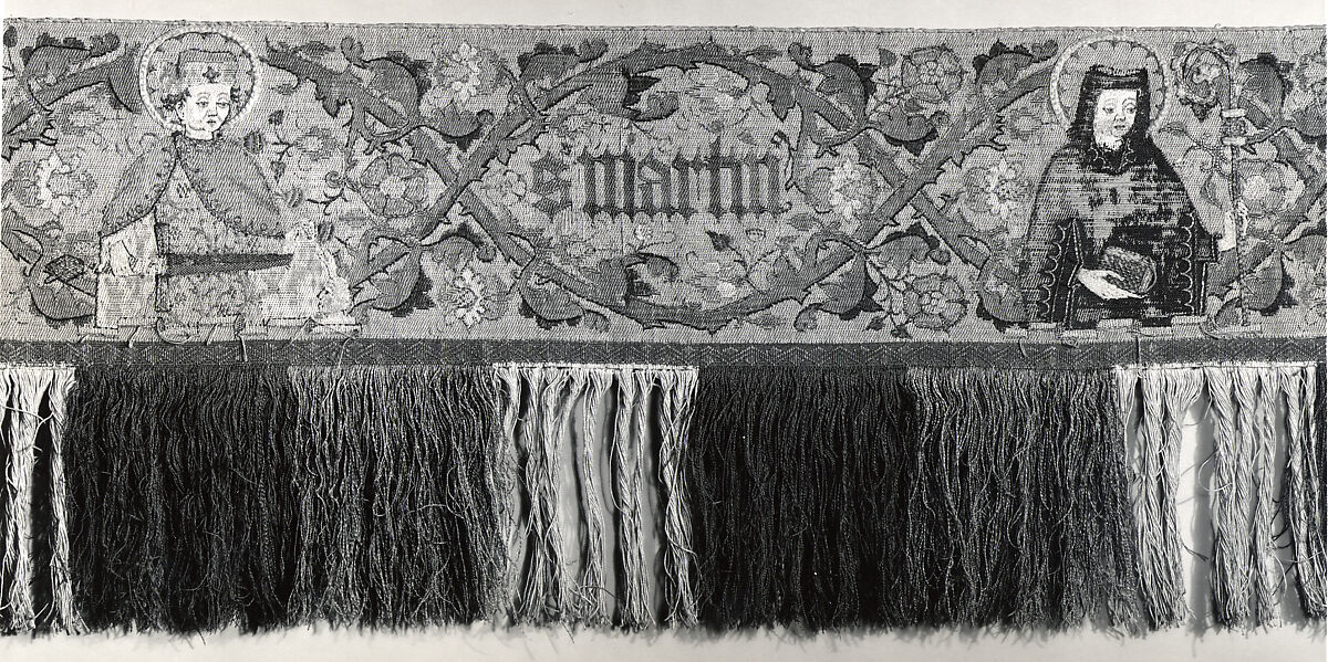 Praetexta of an Antependium, Linen, silk and gold thread, woven and embroidered, German