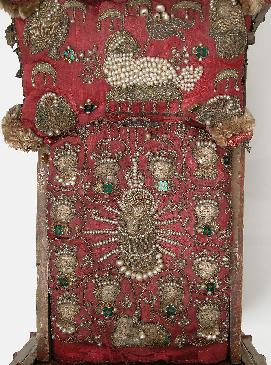 Crib of the Infant Jesus, Wood, polychromy, lead, silver-gilt, painted parchment, silk embroidery with seed pearls, gold thread, translucent enamels, South Netherlandish
