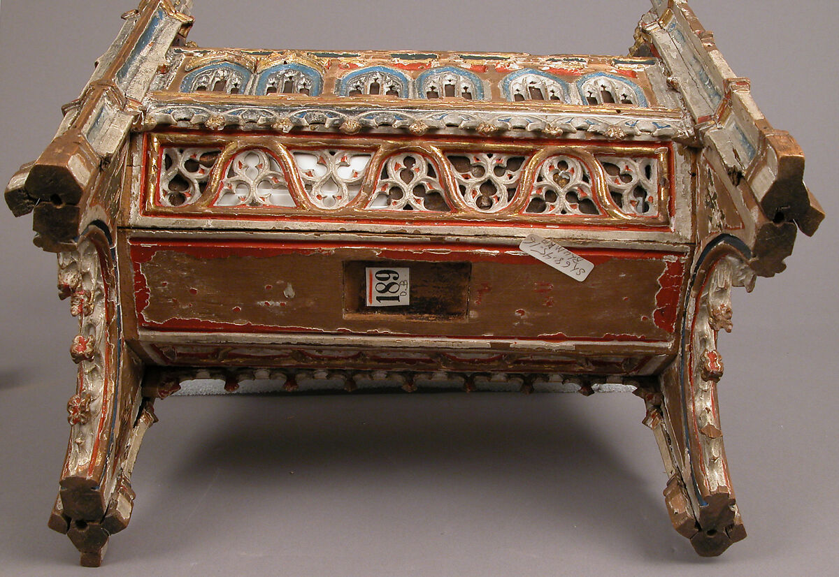 Crib of the Infant Jesus, Wood, polychromy, lead, silver-gilt, painted parchment, silk embroidery with seed pearls, gold thread, translucent enamels, South Netherlandish
