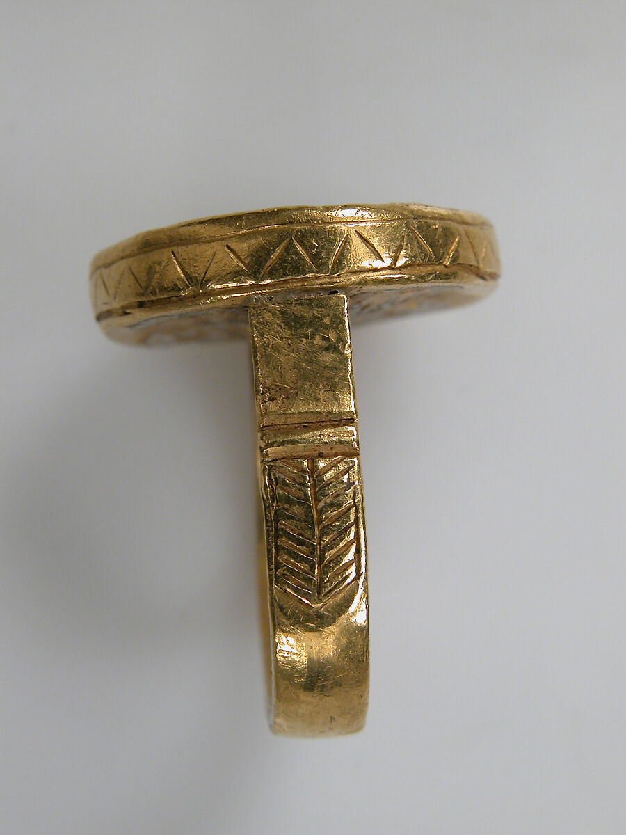Ring with Enamel Bezel, Painted enamel, gold, Byzantine