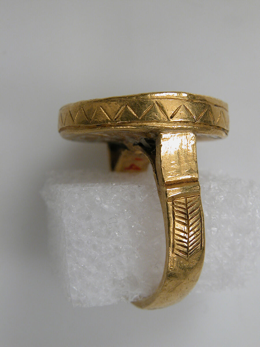 Ring with Enamel Bezel, Painted enamel, gold, Byzantine