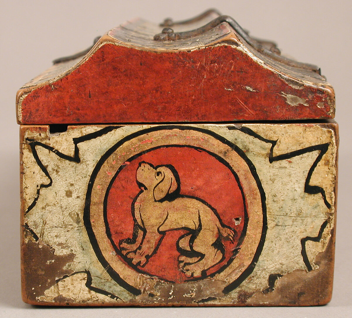 Painted Box for Game Pieces, Wood, polychromy and metal mounts, German