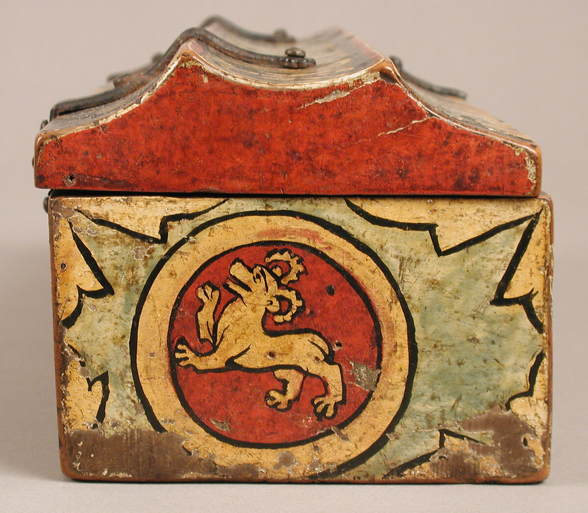 Painted Box for Game Pieces, Wood, polychromy and metal mounts, German