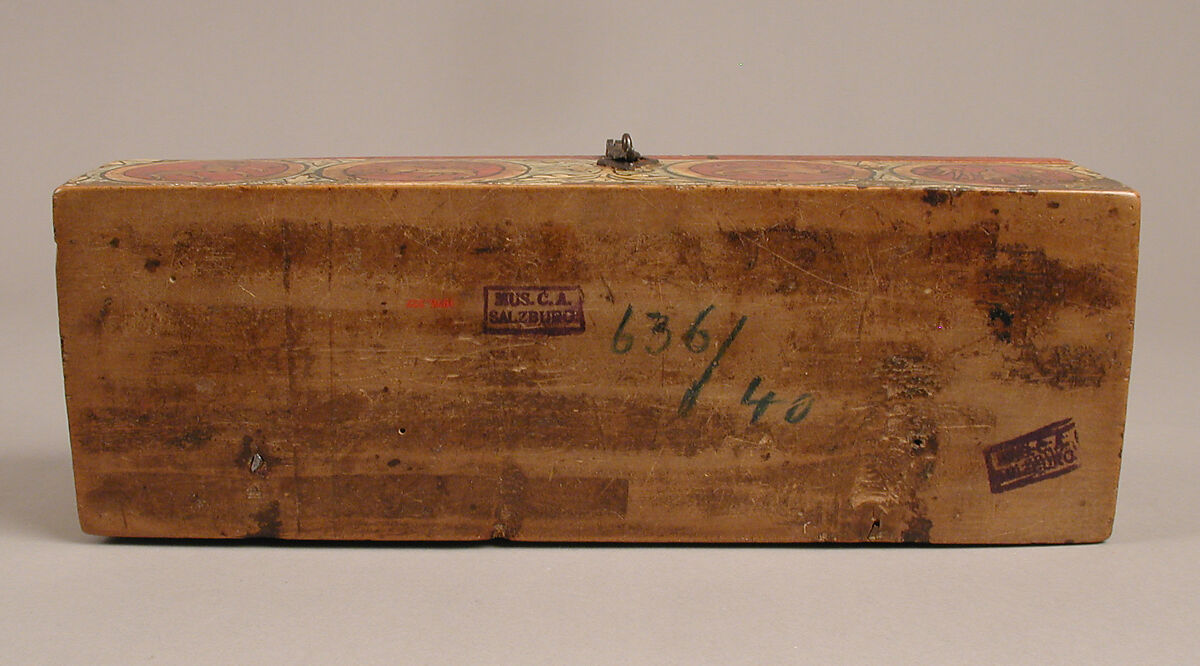 Painted Box for Game Pieces, Wood, polychromy and metal mounts, German