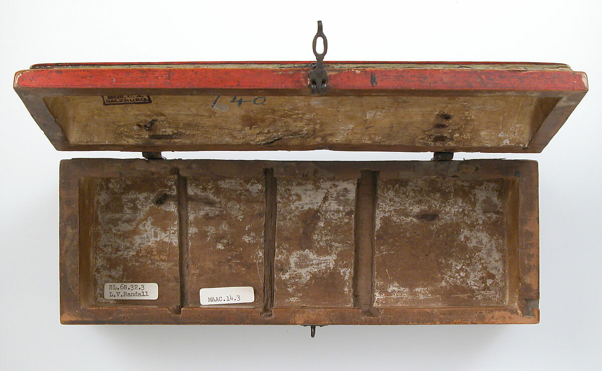 Painted Box for Game Pieces, Wood, polychromy and metal mounts, German