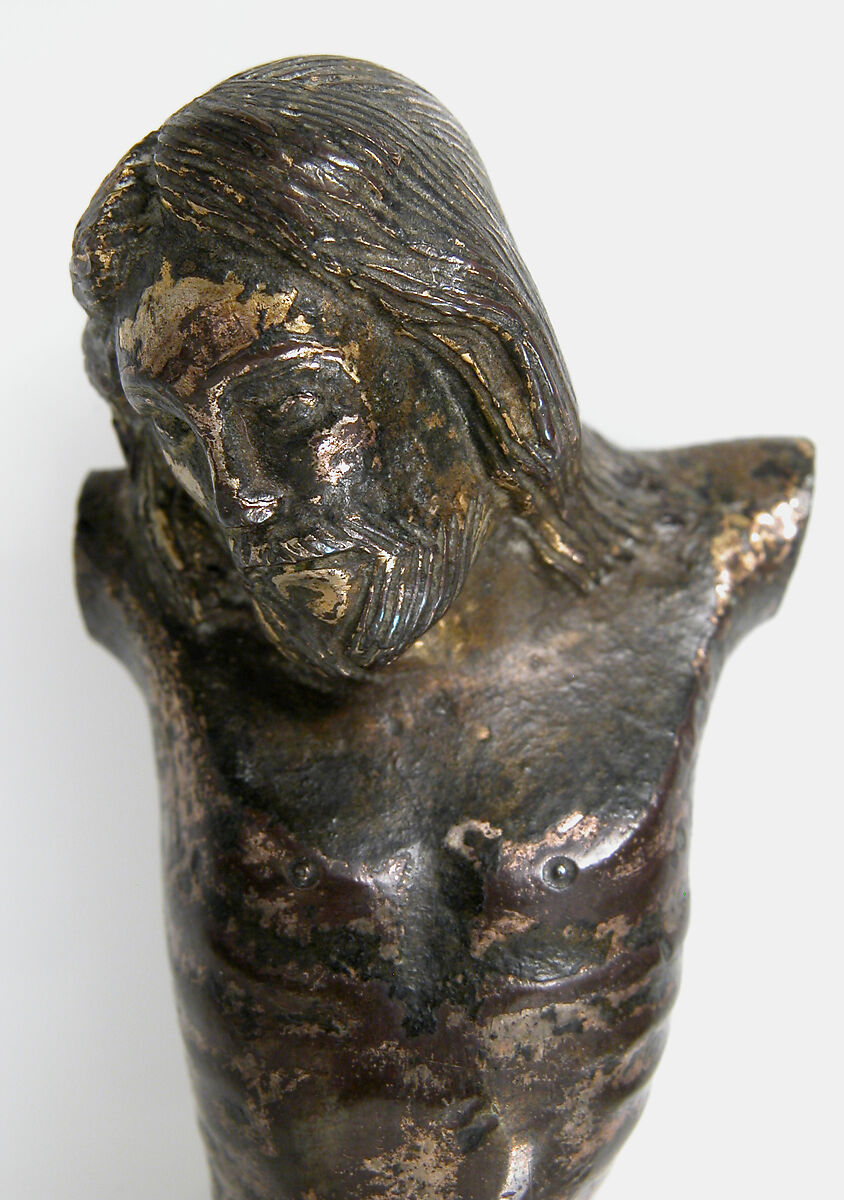 Crucified Christ, Copper alloy, gilded and silvered, Spanish
