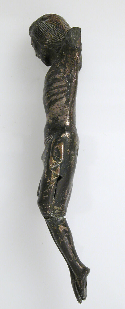 Crucified Christ, Copper alloy, gilded and silvered, Spanish