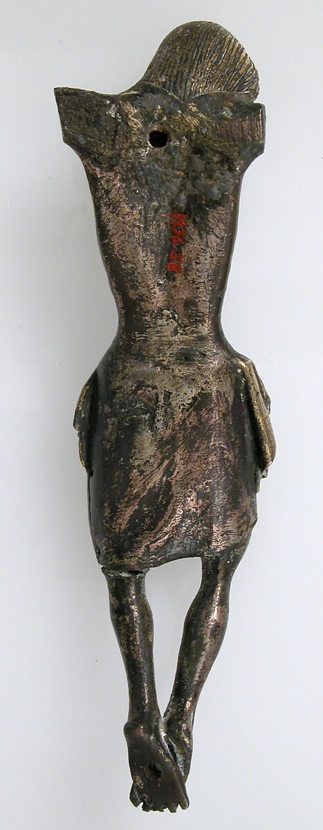 Crucified Christ, Copper alloy, gilded and silvered, Spanish