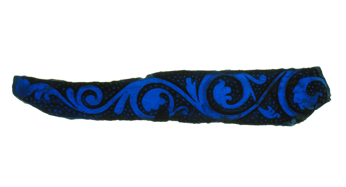 Glass Fragment, Pot-metal glass, vitreous paint, French 