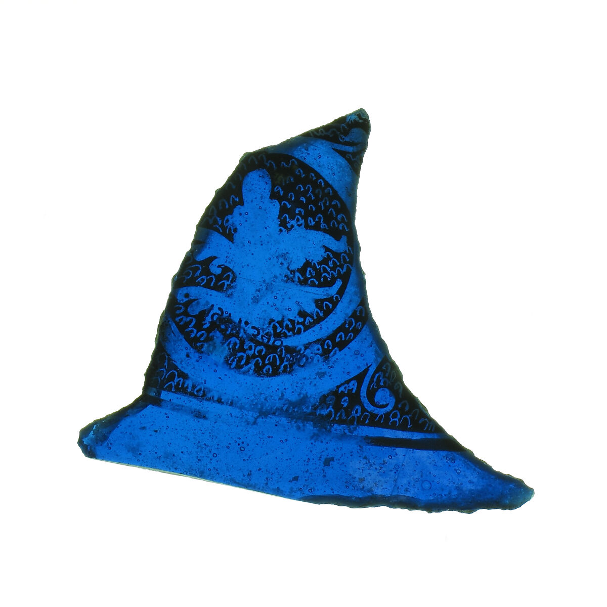 Glass Fragment, Pot-metal glass, vitreous paint, French 