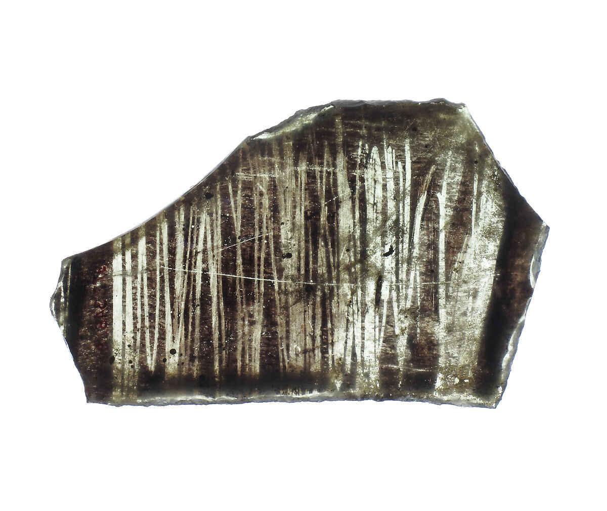 Glass Fragment, Pot-metal glass, vitreous paint, Western European 