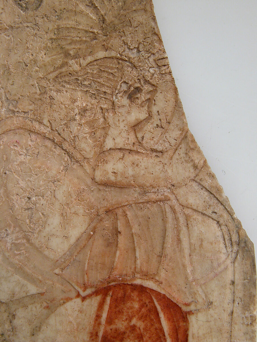 Plaque from a Casket with a Dancing Woman, Bone with red polychromy, Coptic