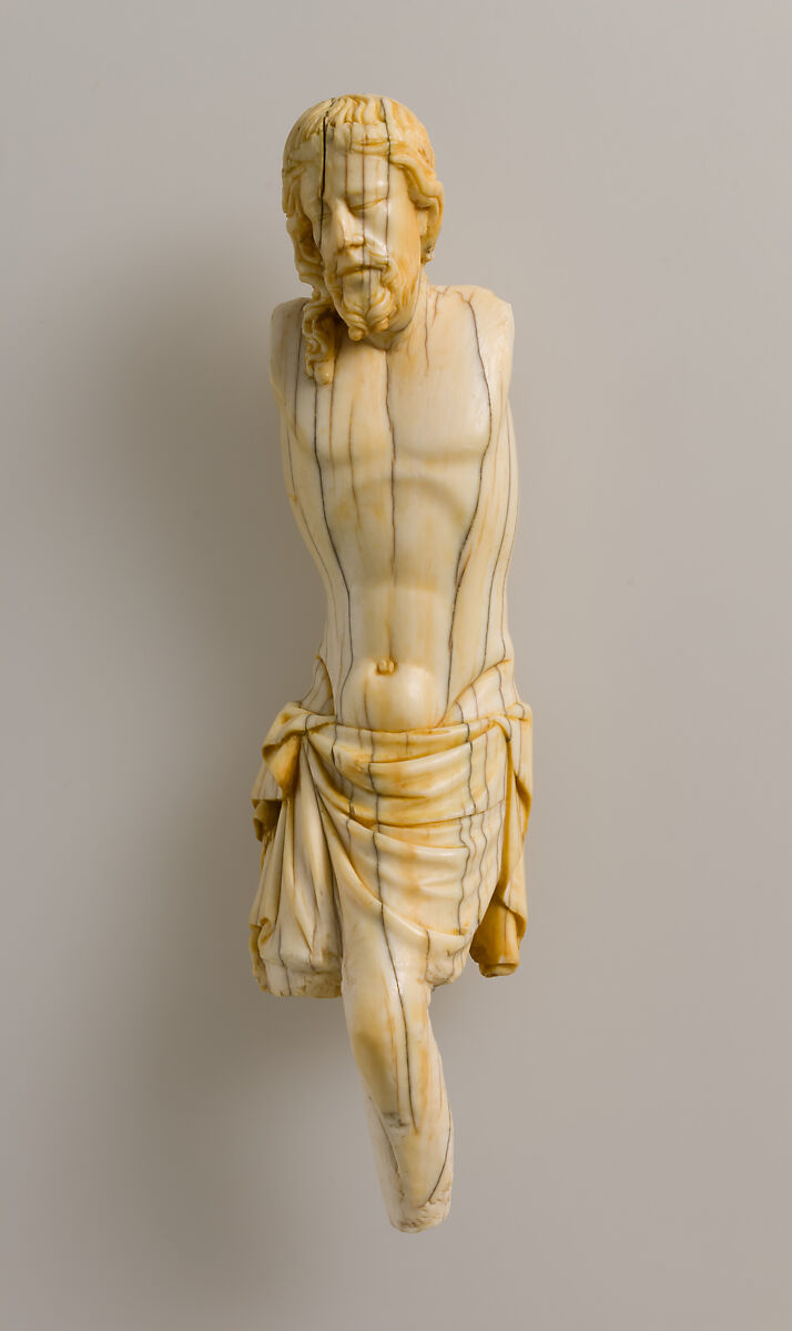 Crucified Christ, Elephant ivory, traces of polychromy, French 