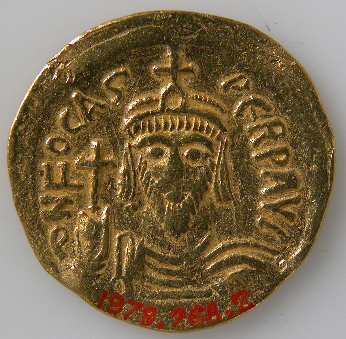 Solidus of Phocas ( r. 602–10), Gold, Byzantine 