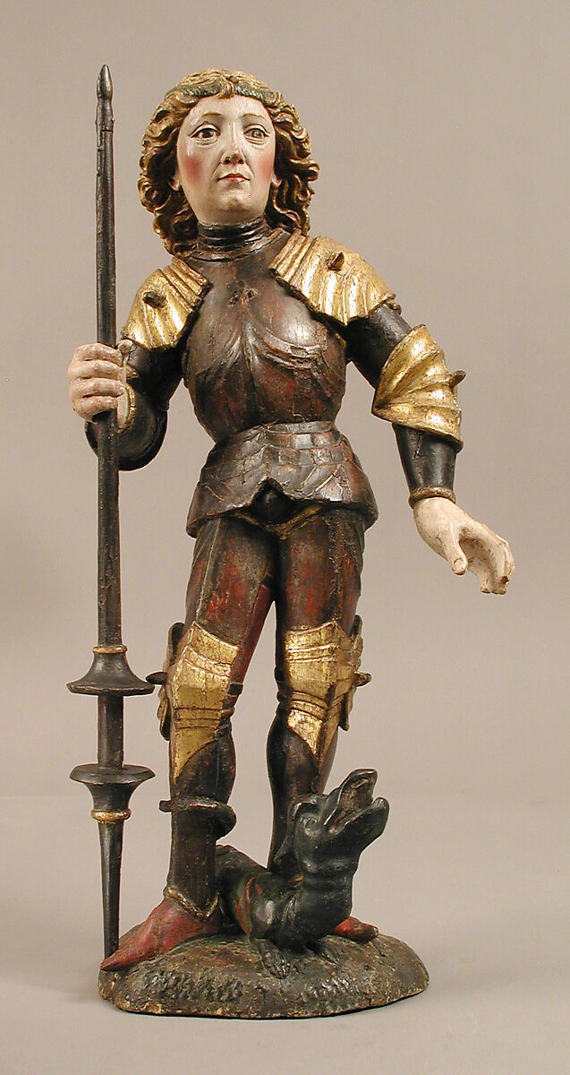 Saint George and the Dragon, Attributed to Hans Klocker (Austrian, active 1474–1502) (under the influence of Michael Pacher), Wood, painted and gilt, Austrian or South German 