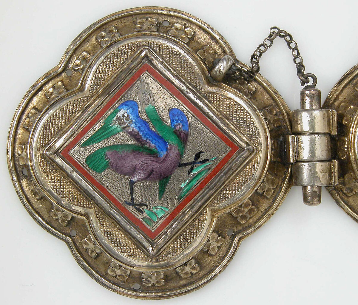 Agraffe, Basse taille enamel, silver-gilt, German