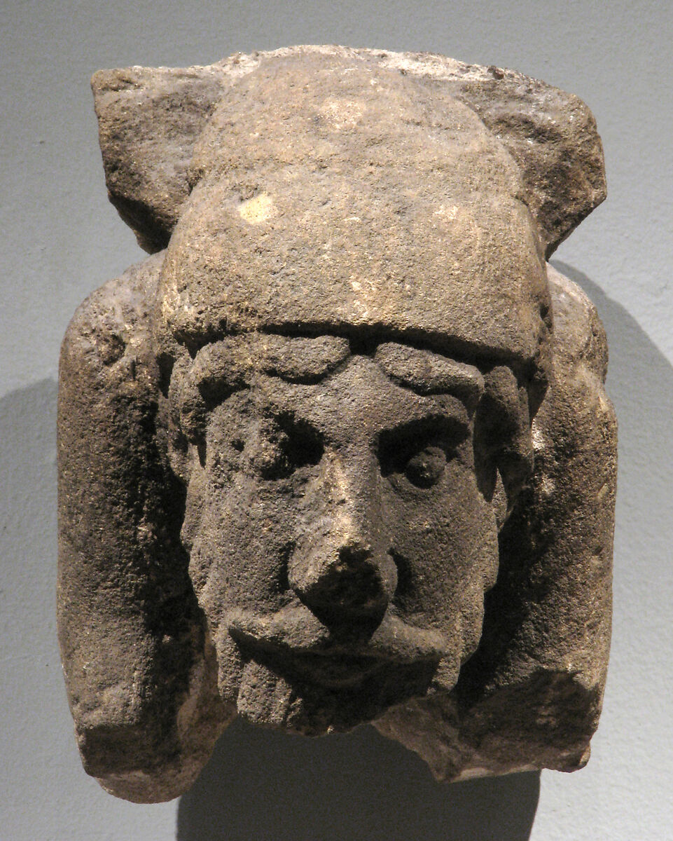 Corbel with Crouching Male Figure, Calcareous sandstone, Central or Western French