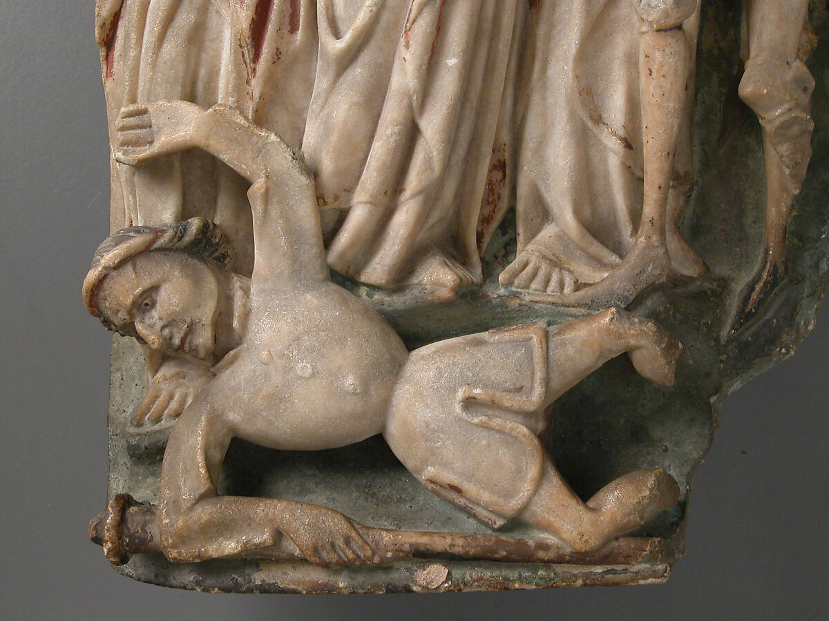 The Betrayal of Christ, Alabaster with paint and gilding, British