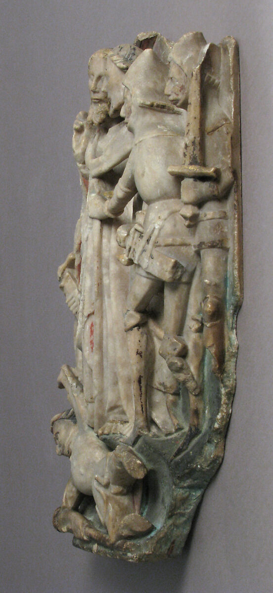 The Betrayal of Christ, Alabaster with paint and gilding, British