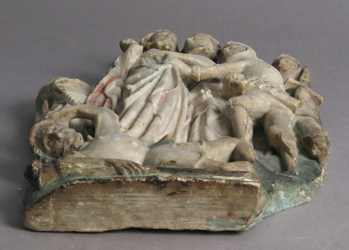The Betrayal of Christ, Alabaster with paint and gilding, British