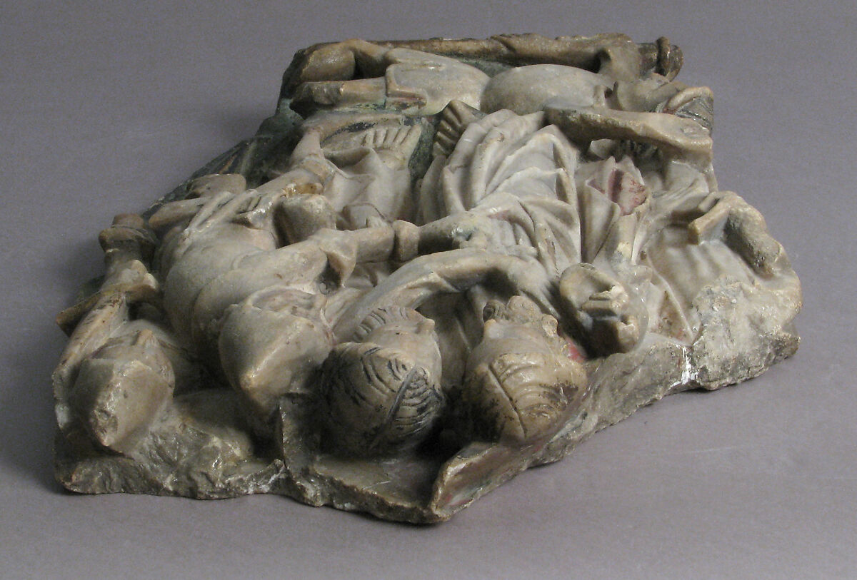 The Betrayal of Christ, Alabaster with paint and gilding, British