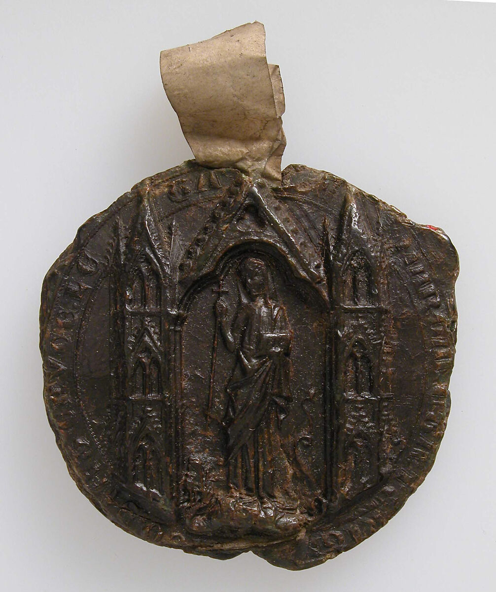 Seal Impression, Saint Margaret, Black wax, Netherlandish or South Lowlands (?) 