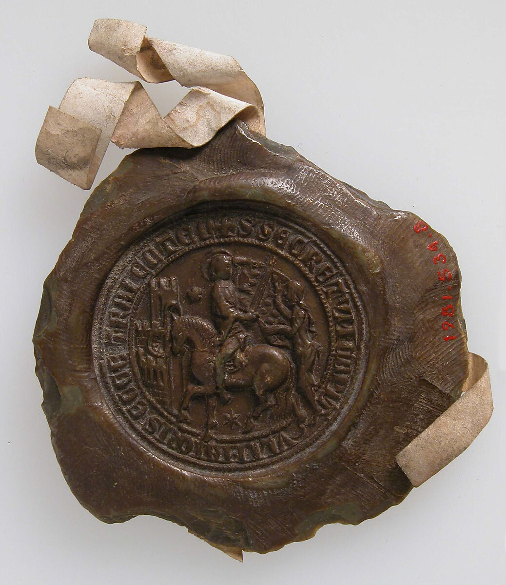 Seal Impression, Bishop, Brown wax, Netherlandish
