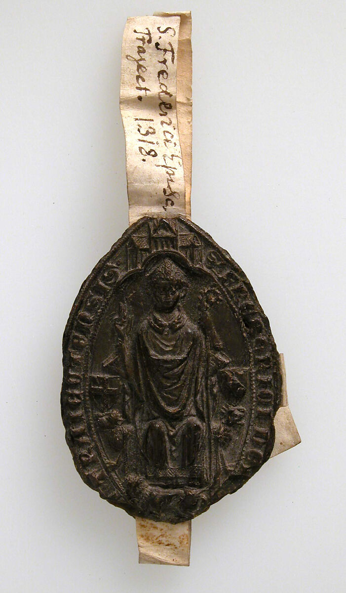 Seal Impression, Bishop, Brown wax, Netherlandish or South Lowlands (?) 