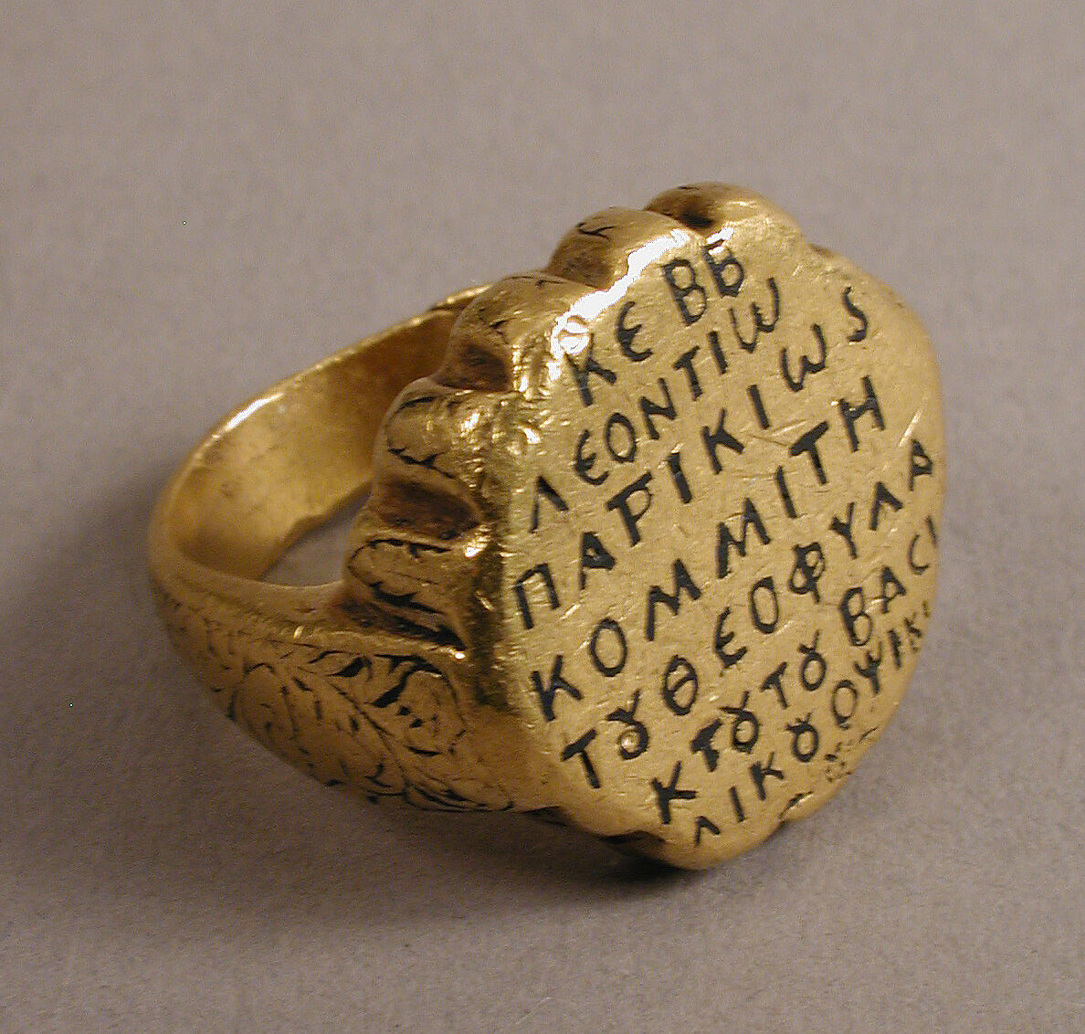 Ring of Leontios, Gold, niello, Byzantine