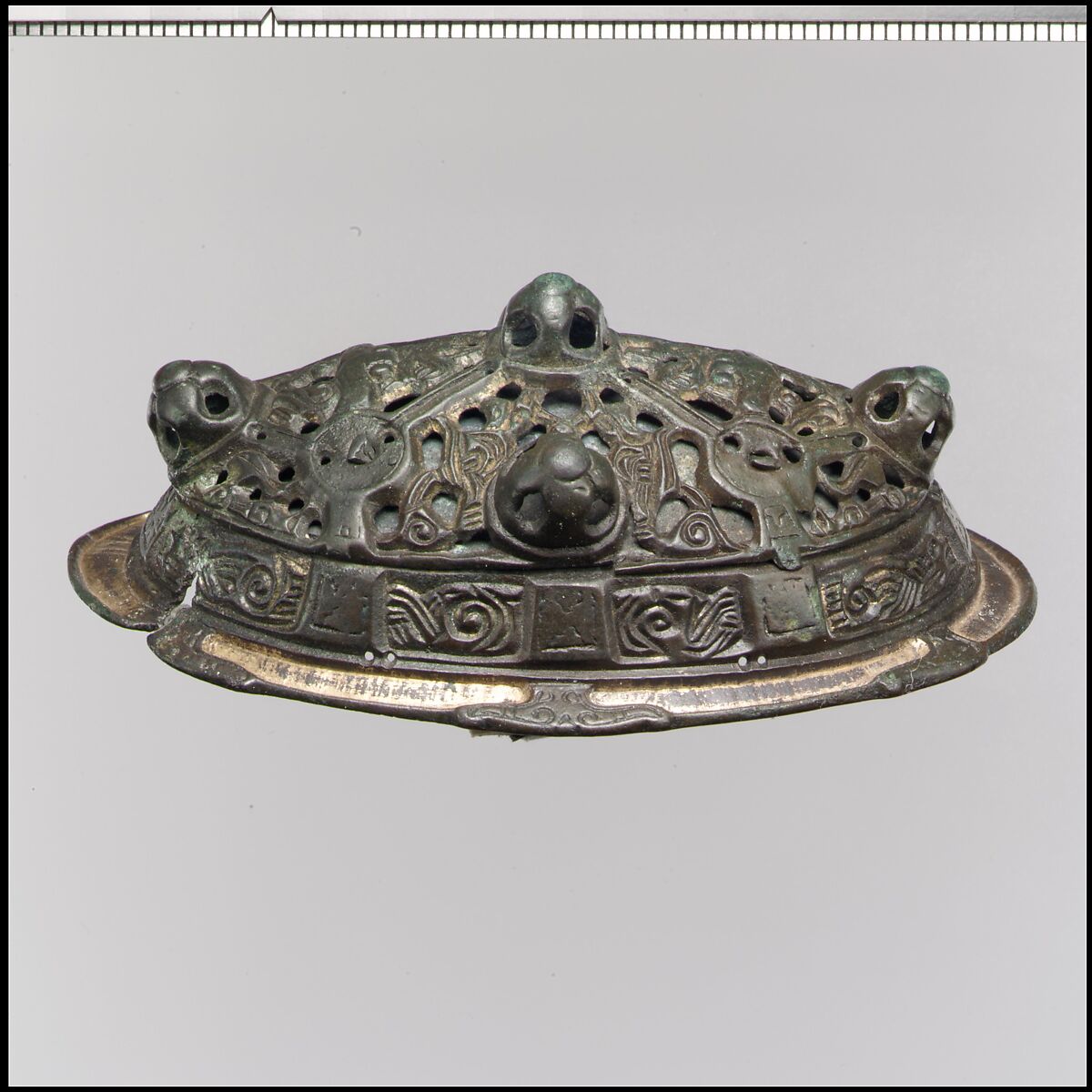 Oval Brooch, Copper alloy, gilt, Viking