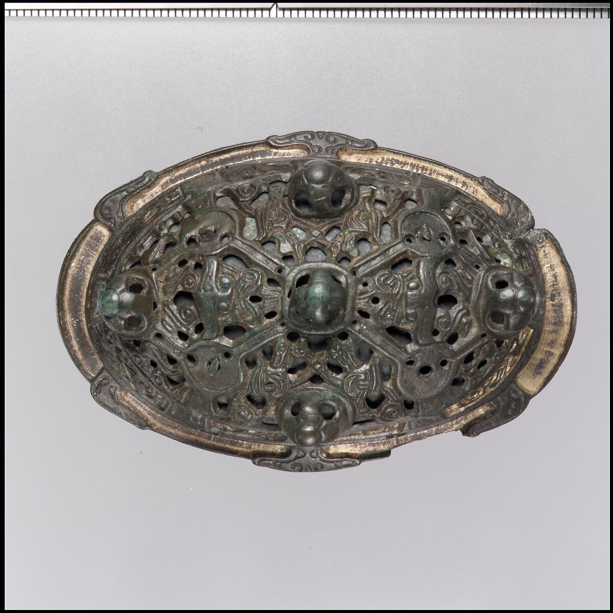 Oval Brooch, Copper alloy, gilt, Viking 