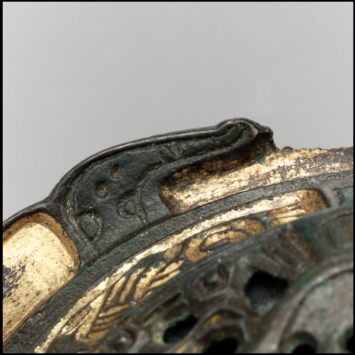 Oval Brooch, Copper alloy, gilt, Viking