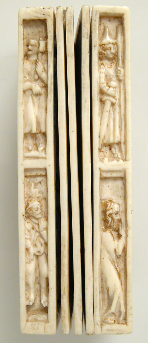 Booklet with Scenes of the Passion, Elephant ivory, polychromy, and gilding, North French (carving); Upper Rhenish (painting)