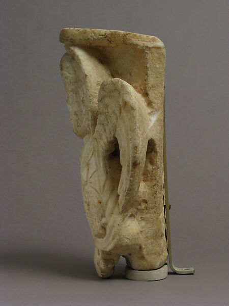 Capital with Bust of the Archangel Michael, Marble, Byzantine